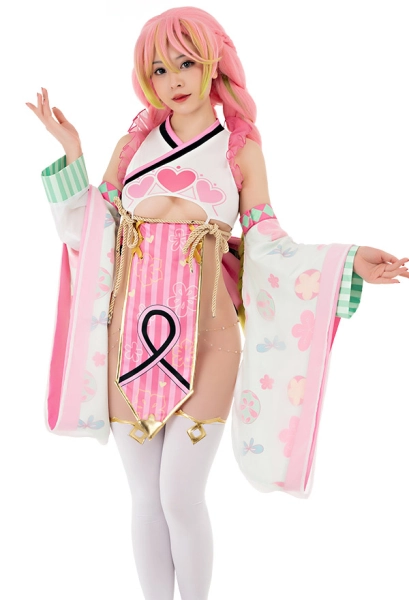 KNY Halloween Cosplay Costume Sexy Kimono Dress Lingerie Set with Stockings