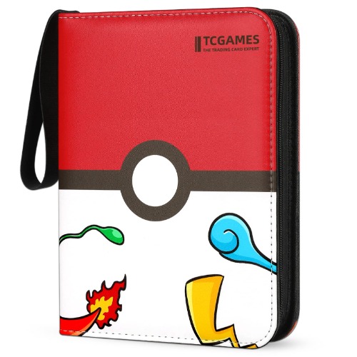 Tcgames Card Binder 4-Pocket, 440 Pockets Card Holder with 55 Sleeves Red - Red 440Pockets