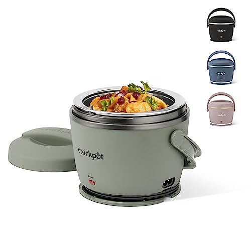 Crock-Pot Portable Electric Lunch Box, 20-Ounce Food Warmer, Moonshine Green | Ideal for Travel, On-the-Go | Keeps Food Spill-Free, Warm & Tasty | Dishwasher-Safe - Moonshine Green - 20 Ounce