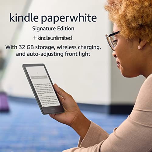 Kindle Paperwhite Signature Edition (32 GB) – With a 6.8" display, wireless charging, and auto-adjusting front light – Without Lockscreen Ads +3 Months Free Kindle Unlimited (with auto-renewal) – Agave Green - Agave Green - With 3 Months Free Kindle Unlimited - Without Lockscreen Ads