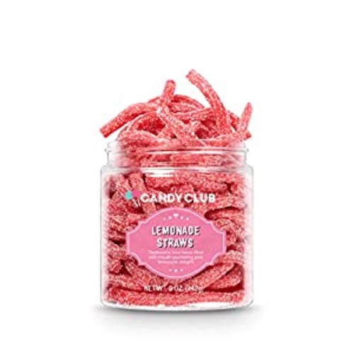 Candy Club Gourmet Lemonade Straws, Vegan, Sweet, Sour, and Chewy Fruit Strips for Gifts, Parties, Snacks, Candy Buffets, etc. - 5 oz Jar - Lemonade Straws 5 Ounce (Pack of 1)