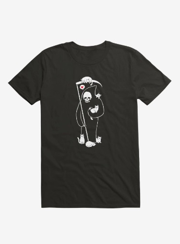 Death Is A Cat Person Black T-Shirt