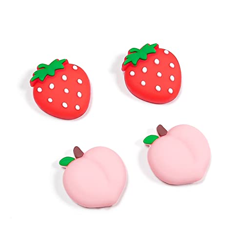 Strawberry & Peach Thumb Grips Caps for Switch 