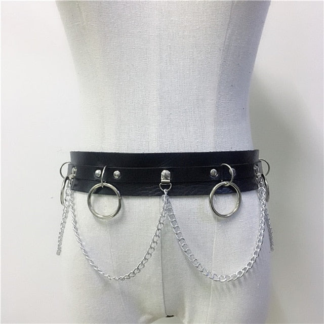 'Envy' Faux Leather Star Harness and O Ring Belt. - Bottom ONLY / One Size