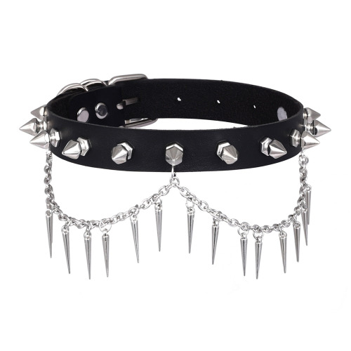 PU Spiked Chain Choker - black