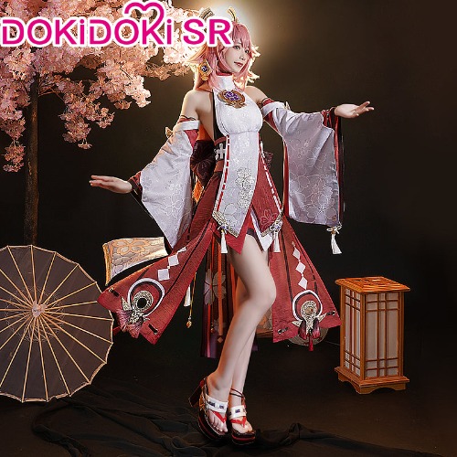 【Ready For Ship】DokiDoki-SR Game Genshin Impact Yae Miko Cosplay Costume/Shoes | Costume Only-XL