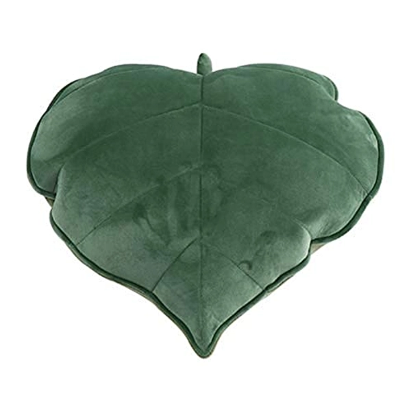 plush pillow leaf pillow floor pillow fun plush cushion decorative throw pillow reading pillow Seat Car Cushion (50 x 50 cm, Green)