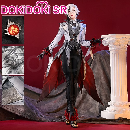 【Size S-2XL】DokiDoki-SR Game Genshin Impact Fontaine Fatui Harbinger Cosplay The Knave Arlecchino Costume / Shoes | Costume Only-XL-PRESALE
