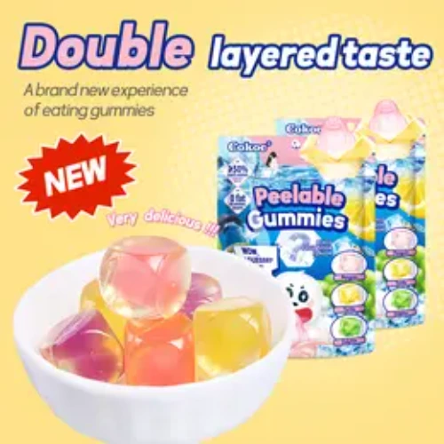 SZZ Fruit peeled , delicious peeled gummies, penguins, turtles, dolphins, 50% juice content white peach mango glucose,Grape Soda Flavor lemonade Soda Flavor delicious sweet and sour desserts, casual snacks, Chinese wedding Bonbon Candy Soft