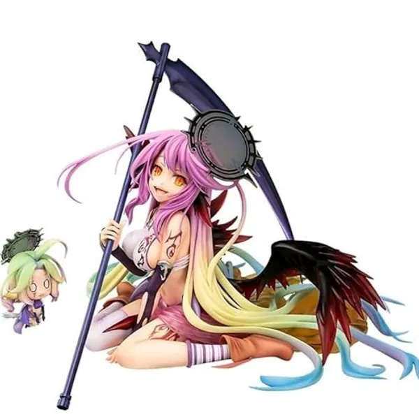 NO Game NO Life Figures, Jibril Figure Statue 13cm/5.1inch Kneeling Reading Jibril Anime Characters Figure Decor Action Figure Ornament Gift (Jibril A) - Jibril a