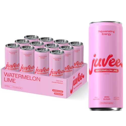 Juvee Rejuvenating Energy Drink. Watermelon Lime. Sugar Free Energy Drinks. Taurine, Vitamin B12, Vitamin B6. 128 Mg Of Caffeine. L-Theanine For Mood Support. Maca Root For Focus. Vitamin C For Immune Support. Gluten Free 12 Fl Oz (Pack of 12) - WATERMELON LIME