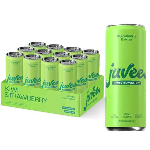 Juvee Rejuvenating Energy Drink. Kiwi Strawberry. Sugar Free Energy Drinks. Taurine, Vitamin B12, Vitamin B6. 128 Mg Of Caffeine. L-Theanine For Mood Support. Maca Root For Focus. Vitamin C For Immune Support. Gluten Free 12 Fl Oz (Pack of 12) - KIWI STRAWBERRY