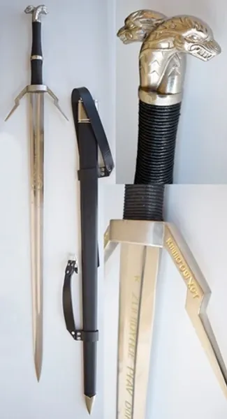 Movie Swords Twin Pommel Witcher Sword 