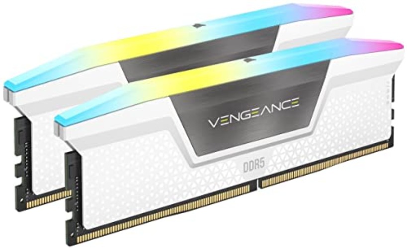 CORSAIR VENGEANCE RGB DDR5 RAM 32GB (2x16GB) 5600MHz CL36 Intel XMP ICUE Compatible Computer Memory - White (CMH32GX5M2B5600C36WK) - 32GB (2x16GB) - White