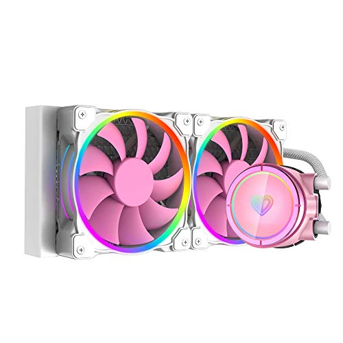 ID-COOLING PINKFLOW 240 CPU Water Cooler LGA1700 Compatible 5V ARGB AIO Cooler 240mm CPU Liquid Cooler 2X120mm RGB Fan, Intel 1700/115X/1200, AMD AM5/AM4 - PINKFLOW 240