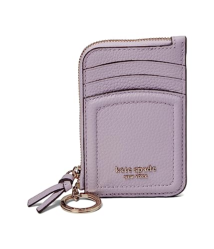 Kate Spade New York Women's Knott Pebbled Leather Zip Card Holder Travel Accessory-Envelope - One Size - Violet Mist