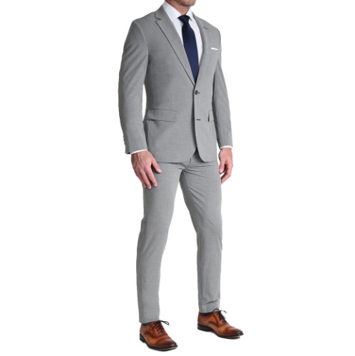 Athletic Fit Stretch Suit - Lightweight Heathered Smoked Grey | Lightweight Heathered Smoked Grey / Heathered / 023