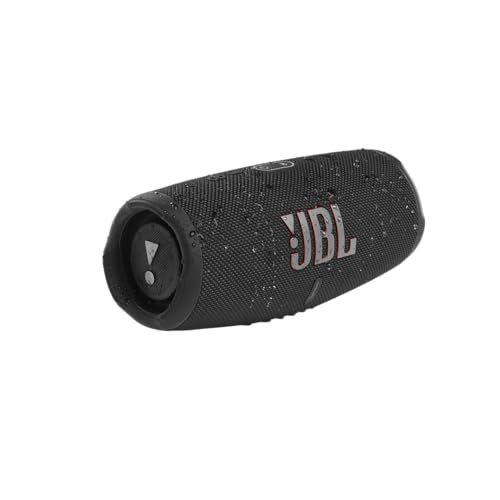 JBL Charge 5 Bluetooth-Lautsprecher in Schwarz – Wasserfeste, portable Boombox mit integrierter Powerbank – Eine Akku-Ladung für bis zu 20 Stunden kabellosen Musikgenuss - Schwarz