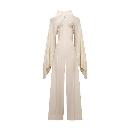 Caelestis Jumpsuit In Angel Breath White by Lily Phellera