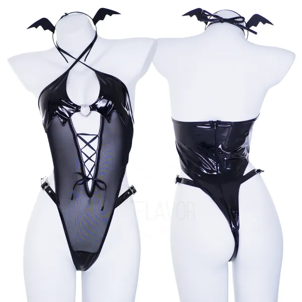Sheer Succubus Bodysuit - Black / XS/S