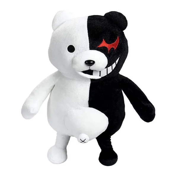 Monokuma Monomi Plush Doll Black and White Bear Anime Plush Toy (25cm, Black)