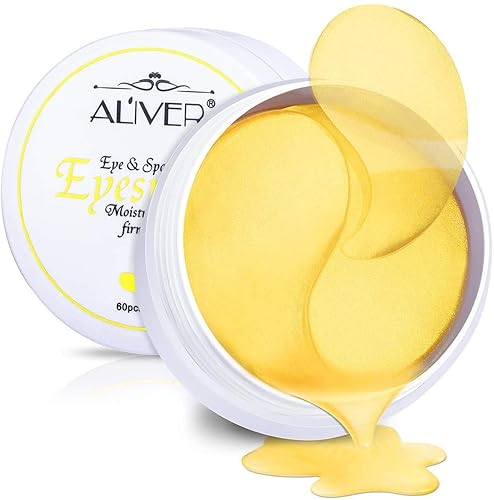 24K Gold Under Eye Treatment Mask,Eye Masks for Dark Circles, Anti Wrinkle Treatment, Under Eye Gel Pads, Eye Mask for Puffy Eyes, Skincare, Hydrating | 60 Pieces/30 Pair - Unscented