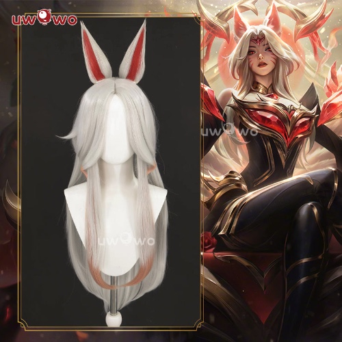 Uwowo League of Legends/LOL: Immortalized Legend Ahri Cosplay Long Light Brown Hair With Ears - Wig+Ears
