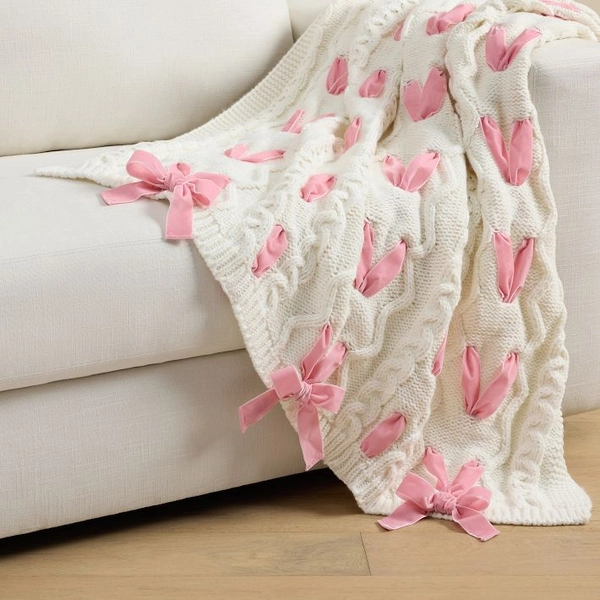 LoveShackFancy Knit Ribbon Throw