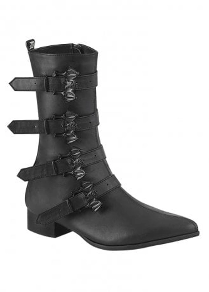 DemoniaCult Warlock 110B Bat Buckle Mid Calf Boot