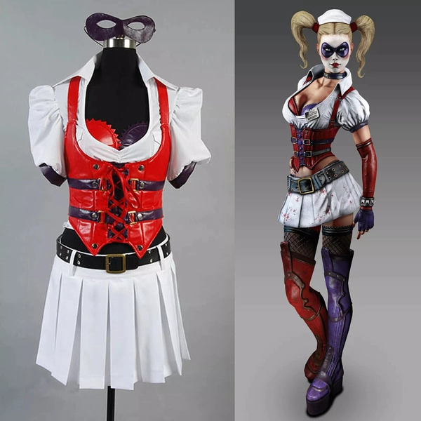 Batman Arkham Asylum Ville Harley Quinn Cosplay Costumes Carnival Halloween sale