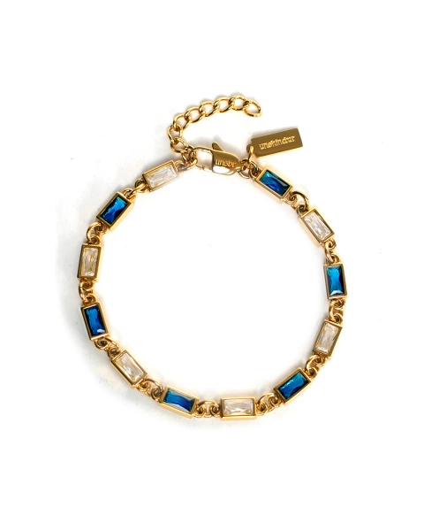 Blue Ocean Gemstone Bracelet (Gold)