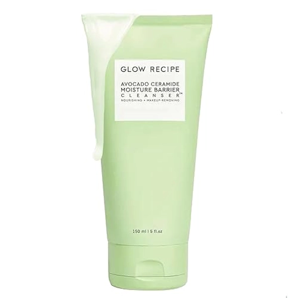 Glow Recipe Avocado Ceramide Moisture Barrier Face Cleanser - Hydrating Facial Cleanser for Dry Skin - Daily Makeup Remover & Gentle Face Wash with Avocado Oil for Skin Barrier Repair (150ml)