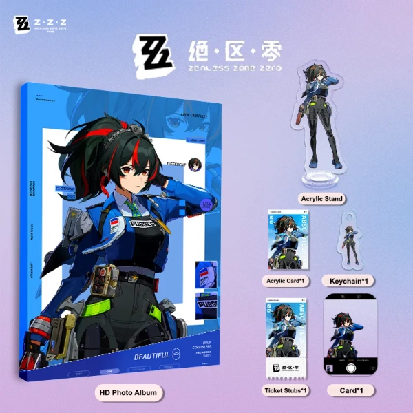 Zenless Zone Zero Toys - Zhu Yuan HD Photo Album, Acrylic Stand, Card Birthday Gift Set - Zenless Zone Zero Toys
