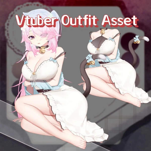Live2d Vtuber Outfit Asset | Bell Kitty