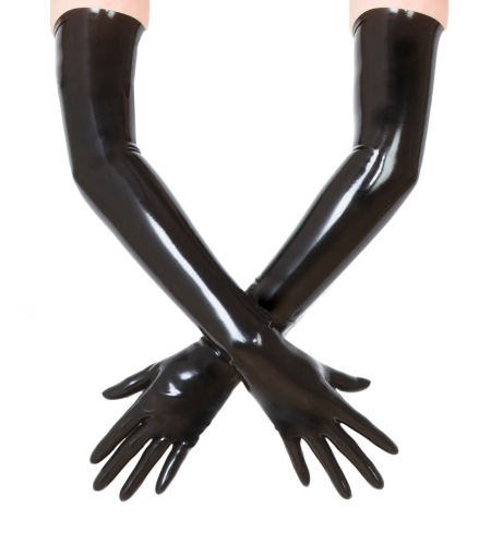 Black Latex Opera Gloves