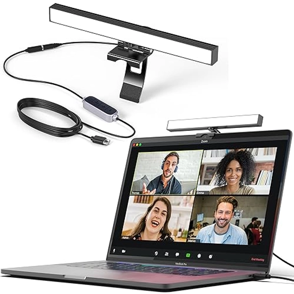HumanCentric Video Conference Lighting - Webcam Light for Streaming, LED Monitor and Laptop Light for Video Conferencing, Zoom Lighting for Computer, Replaces Ring Light for Zoom Meetings, Single Kit