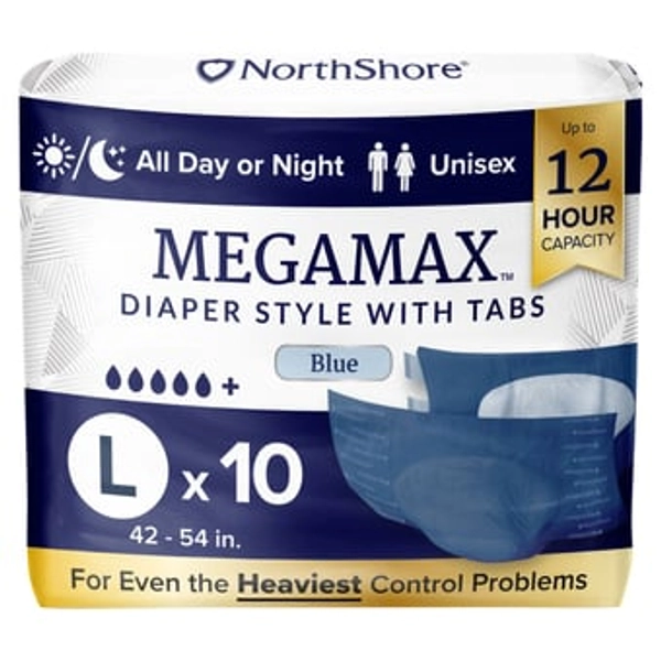 NorthShore MegaMax Overnight Diaper Style Briefs with Tabs