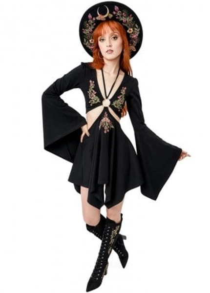 Restyle Forgotten Gardens Embroidered Mini Dress