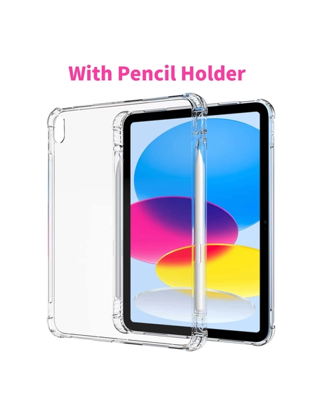 Clear Shockproof TPU Protective Case w/ Pencil Holder