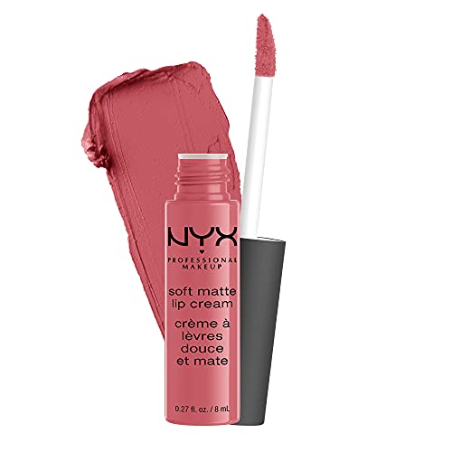 NYX Professional Makeup Rouge à Lèvres Soft Matte Lip Cream, Fini Mat Crémeux, Couleur Ultra-Pigmentée, Tenue Longue Durée, Teinte : Cannes (19) - "rouge, 19 Cannes" - 8 ml (Lot de 1)