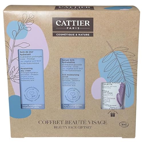 Cattier - Coffret Beauté Visage - Soin de Jour, Sérum et Masque - 130ml