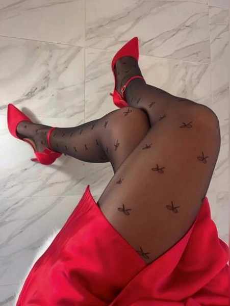 1 stuk dames plus size huidvriendelijke sexy vlinderprint gladde zwarte panty's