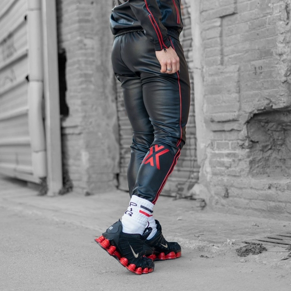 BXR Stretch Sports Pants - black/red