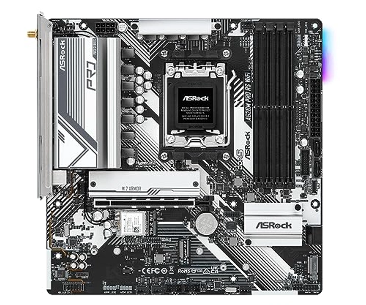 ASRock A620M PRO RS WiFi Supports AMD Socket AM5 Ryzen 7000 Series Processors