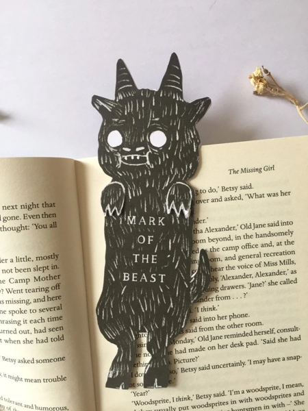 Cute Mark of the Beast Bookmark - Etsy UK