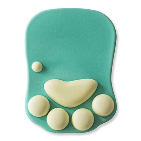 Cat Paw Mouse Pad Wrist Rest Paw Print Mouse Pad with Wrist Support Cat Lover Gifts - Green