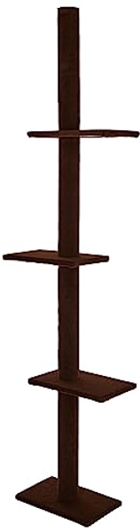 Cat Craft Floor to Ceiling Cat Tree Tower with 4-Tiers for Climbing, Adjustable to Fit 7.5-9 Foot Tall Ceiling, Modern Cat Tree for Indoor Cats Large, Brown