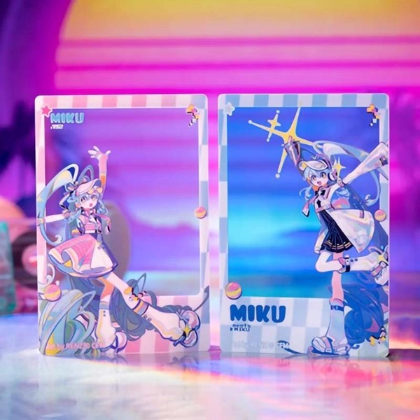 2PCS Official Miku Acrylic Cards Holographic Miku Collection