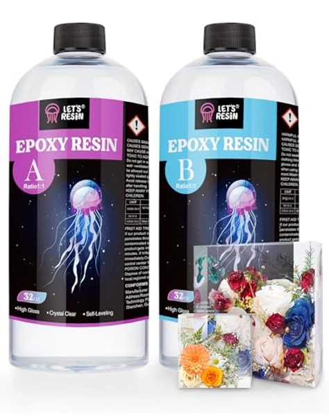 LET'S RESIN 1/2 Gallon Casting Epoxy Resin,Bubble Free & Crystal Clear Epoxy Resin Kit,2 Part Resin and Hardener for Jewelry Making,Crafts,Tumbler,Art