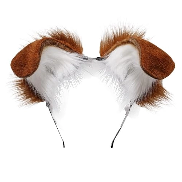 ILUFAM Dog Ears Headband Puppy Ears Hair Hoop Bendable Animal Ears Cosplay Headwear Costume Party Hair Accessories